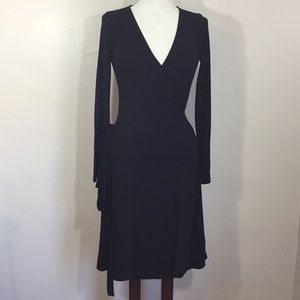 Esprit black long sleeve wrap dress